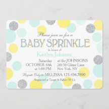 Silver Glitzer Seafoam Yellow Dots Baby Sprinkle