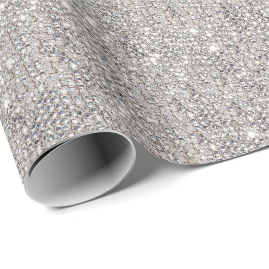 Silver Glitzer Sequin Dekoration Weihnachten Geschenkpapier (Rolleneckpunkt)