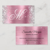 Silver Glitzer Shiny Pink Foil Extravagant Mit Mon Visitenkarte (Vorne/Hinten)