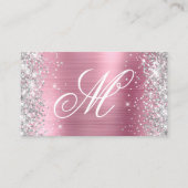 Silver Glitzer Shiny Pink Foil Extravagant Mit Mon Visitenkarte (Vorderseite)
