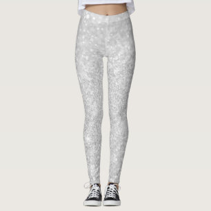 Silver Glitzer Shiny Sparkley Leggings