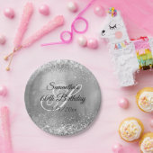 Silver Glitzer Silver Foil 60. Geburtstag Pappteller (Party)