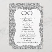 Silver Glitzer Silver Infinity Brautparty Einladung (Vorne/Hinten)