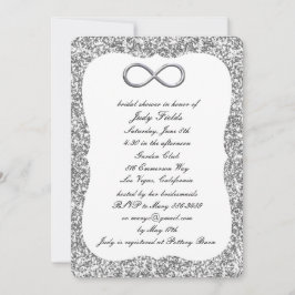 Silver Glitzer Silver Infinity Brautparty Einladung