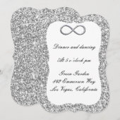 Silver Glitzer Silver Infinity Empfang Card Einladung (Vorne/Hinten)