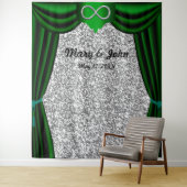 Silver Glitzer Silver Infinity Green Vorhang Wandteppich (Beispiel)