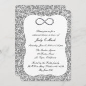Silver Glitzer Silver Infinity Probe Dinner Einladung (Vorne/Hinten)