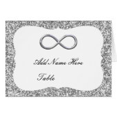 Silver Glitzer Silver Infinity Table Platzkarte (Vorderseite (Horizontal))