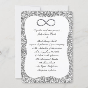 Silver Glitzer Silver Infinity Wedding Einladung