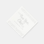 Silver Glitzer Silver Silver Snowflake Name Serviette (Ecke)