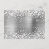 Silver Glitzer Silvery Foil Wedding Details Begleitkarte (Rückseite)