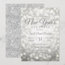 Silver Glitzer Silvester Party Lights