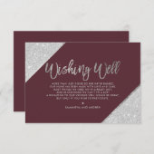Silver Glitzer Skript burgundy wünschen gut Begleitkarte (Vorne/Hinten)