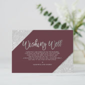 Silver Glitzer Skript burgundy wünschen gut Begleitkarte (Stehend Vorderseite)