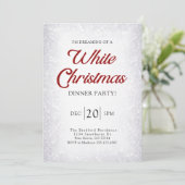 Silver Glitzer Snow Christmas White Einladung (Stehend Vorderseite)