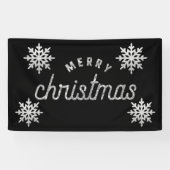 Silver Glitzer Snowflake Banner (Horizontal)