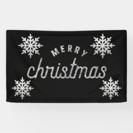 Silver Glitzer Snowflake Banner