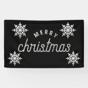 Silver Glitzer Snowflake Banner