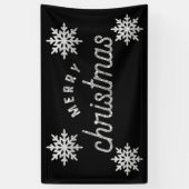 Silver Glitzer Snowflake Banner (Vertikal)
