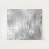 Silver Glitzer Snowflake Foto Hintergrund  Wandteppich (Vorderseite (Horizontal))