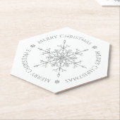 Silver Glitzer Snowflake Frohe Weihnachten Untersetzer (angewinkelt)