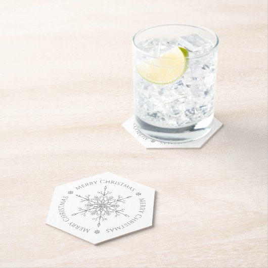 Silver Glitzer Snowflake Frohe Weihnachten Untersetzer (Vor Ort)