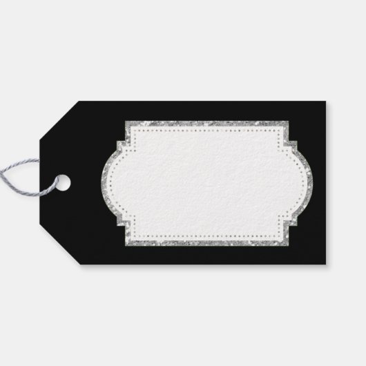 Silver Glitzer Snowflake Geschenkanhänger (Rückseite Horizontal)