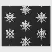 Silver Glitzer Snowflake Geschenkpapier (Flach)