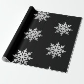Silver Glitzer Snowflake Geschenkpapier (Ungerollt)