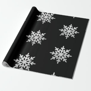 Silver Glitzer Snowflake Geschenkpapier