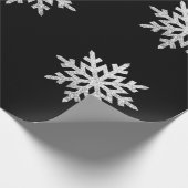 Silver Glitzer Snowflake Geschenkpapier (Ecke)