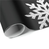 Silver Glitzer Snowflake Geschenkpapier (Rolleneckpunkt)
