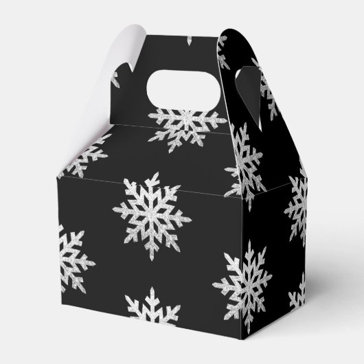 Silver Glitzer Snowflake Geschenkschachtel (Rückseite)