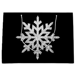 Silver Glitzer Snowflake Große Geschenktüte