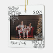 Silver Glitzer Snowflake Keramikornament (Links)