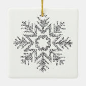 Silver Glitzer Snowflake Keramikornament (Rückseite)