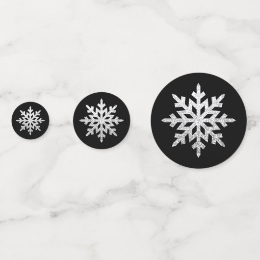 Silver Glitzer Snowflake Konfetti (Vorderseiten)