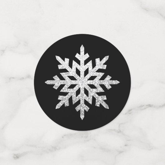 Silver Glitzer Snowflake Konfetti (Klein Vorderseite)