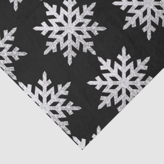 Silver Glitzer Snowflake Seidenpapier (Detail)