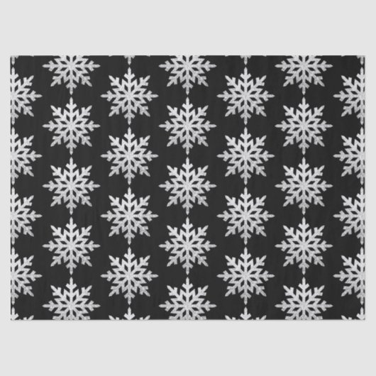 Silver Glitzer Snowflake Seidenpapier (Vorderseite)