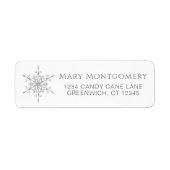 Silver Glitzer Snowflake Weihnachten Rücksendeadre (Vorne)