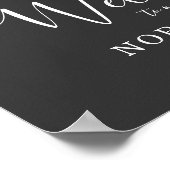 Silver Glitzer Snowflake Winterhochzeit Willkommen Poster (Ecke)