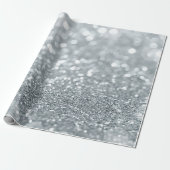 Silver Glitzer Sparkle Bokeh Glamour Chic Geschenkpapier (Ungerollt)
