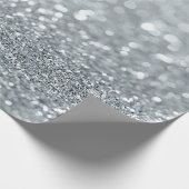 Silver Glitzer Sparkle Bokeh Glamour Chic Geschenkpapier (Ecke)