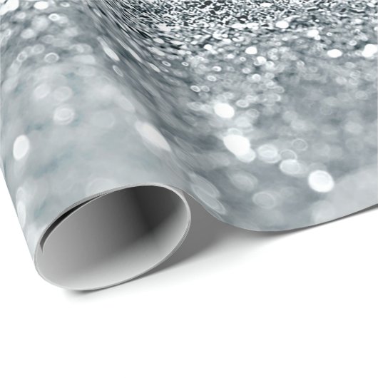 Silver Glitzer Sparkle Bokeh Glamour Chic Geschenkpapier (Rolleneckpunkt)