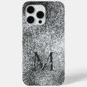 Silver Glitzer Sparkle - Custom Monogram Chic Case-Mate iPhone Hülle (Rückseite)