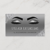 Silver Glitzer Sparkle Eyelash Extensions Visitenkarte (Vorderseite)
