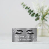 Silver Glitzer Sparkle Eyelashes Microblading Visitenkarte (Stehend Vorderseite)