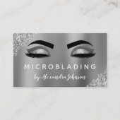 Silver Glitzer Sparkle Eyelashes Microblading Visitenkarte (Vorderseite)