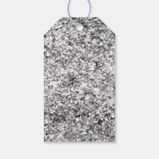Silver Glitzer Sparkle Geschenkanhänger (Rückseite)